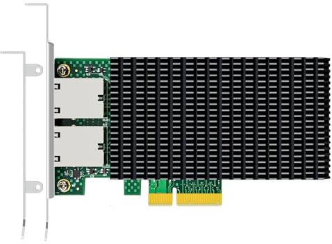 GLOTRENDS ST7368 Scheda di rete 10Gb con 2 porte RJ45, controller Intel X550-T2, profilo ribassato, supporto per avvio PXE/iSCSI, virtualizzazione VT-c