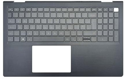 TECHNOLOGYVS Replacement for Dell Vostro 15 3510 Laptop UK Layout Qwerty Keyboard English & Top Case Palmrest Cover Black