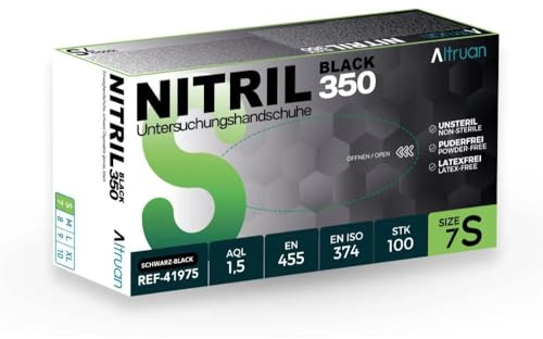 ALTRUAN Nitrile 350 - Guanti monouso, colore: Nero