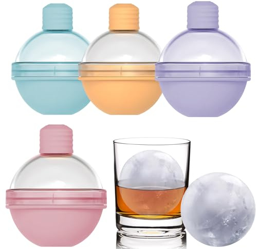 Ice Hockey Molds, 8.5 Cm X 6.5 Cm, A Set of 4 Round Ice Cube Molds, for Chilling Beverages, Large Ice Hockey Machine, Easy to Release, Suitable for Family Gatherings and Entertainment