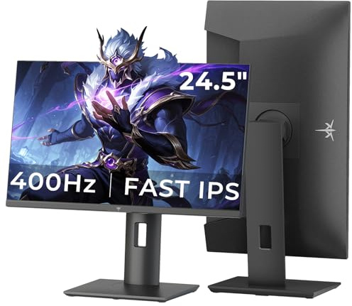 KTC Monitor Gaming 24.5 Pulgadas,400Hz FHD, Fast IPS 1ms FreeSync & G-Sync, HDR400, Adaptive-Sync, 126% sRGB, Soporte Giratorio y Elevable, VESA 100 * 100mm, HDMI 2.0, DP 1.4, H25X7