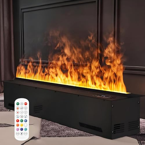 ZHNANDAMAI Chimenea de Vapor Elegante, Chimenea Vapor de Agua para Interiores, 9 Opciones de Color, Estructura Ultrafina de 3mm, Tecnología Silenciosa, Mando a Distancia Incluido