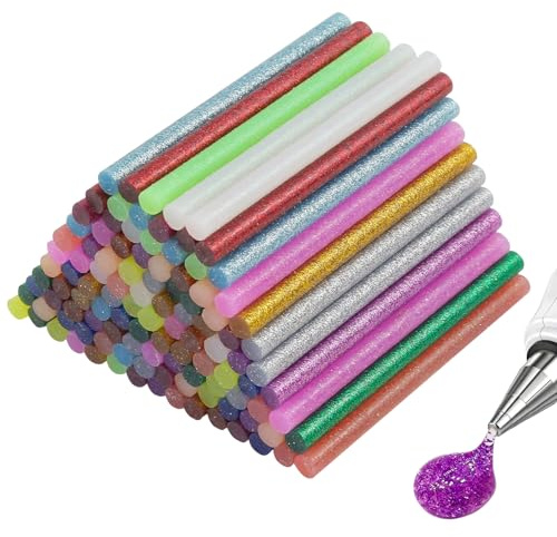 TOKSEO 120pcs Baton de Colle pour Pistolet 7 mm x 100 mm, Baton Colle Pistolet 7mm à Paillettes de 15 Couleurs, pour Les Travaux Manuels et Les Réparations