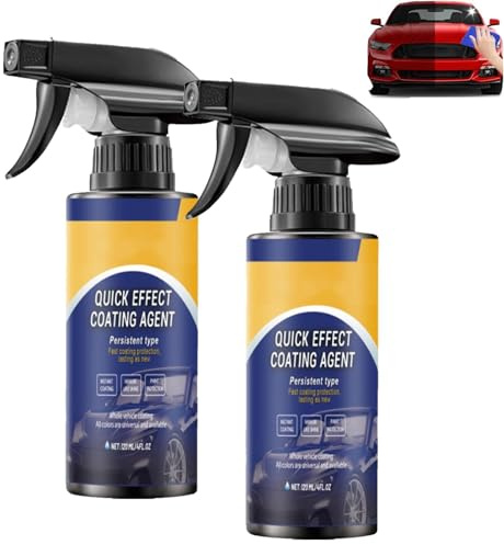 Zykr Nano Quick Coat Restore, Quick Effect Coating Agent, Car Coating Agent Spray, 3 In 1 Schnelles Auto Beschichtung Spray für Glanz und Schutz, Repariert Kratzer und Abnutzungserscheinungen (2PC)
