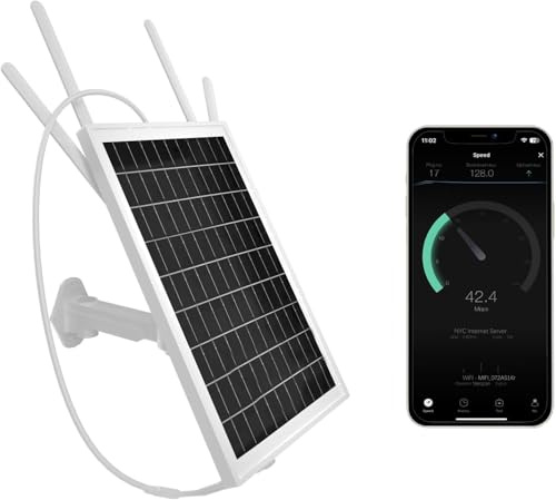 15W Modem Router 4G LTE Alimentato a Energia Solare,Ripetitore WiFi Solare da Esterno, Amplificatore di Segnale Wireless a 2,4 GHz con Router WiFi, Batteria da 26000 mAh, Impermeabile IP66
