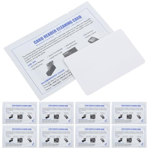 Angoily 10 Stück PVC Reinigungskarten für Kartenleser und Kreditkartengeräte Einfache Anwendung Rückstände für Pos Terminals und Drucker
