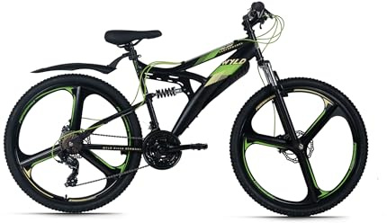 WYLD Mountainbike Fully 26'' Bliss schwarz 21 Gänge RH 47 cm Magnesium-Laufräder (Schwarz-Grün)