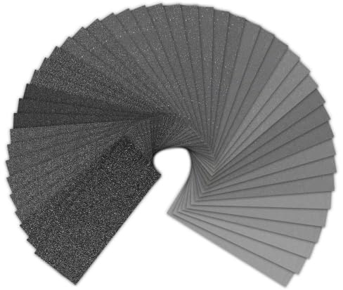 Amlif 45 Sztuk Papier Ścierny Wodny, 15 Rodzajów Ziarnistości, 230 x 93 mm | Lijas al Agua, Grano 1200-5000, Sandpaper para Muebles, Carburo Silicio, Automotriz, Metal, Vidrio, Coche, Porcelanico