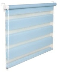 DOPPELROLLO DUOROLLO 105 CM BREIT 200 CM LANG HELLBLAU BLAU INKL. SEILZUG FENSTERROLLO KLEMMROLLO JALOUSIE