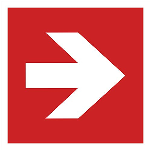 Pfeil 90° Brandschutzzeichen Symbol Aufkleber Nachleuchtend ASR A1.3 400 x 400 mm