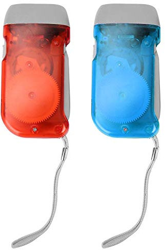 Torcia Elettrica Emergenza, Mini Torcia a LED Portatile e Luce Notturna Multicolore, Bagliore Lenitivo, Generazione di Energia Manuale Ricarica - Miglior Campeggio di Emergenza(Red Blue)