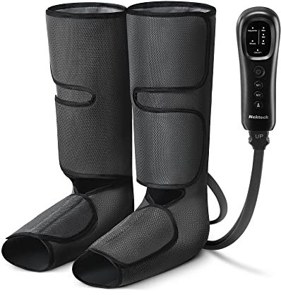 Nekteck Leg Massager with Air Compression for Circulation and Relaxation, Foot and Calf Massage Machine with Hand-held Controller 2 Modes 3 Intensities, Adjustable Leg Wraps for Home and Office Use