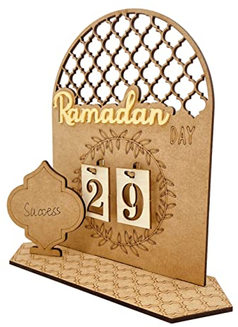 FIYSON Holz Retro Tischkalender 20cm Ewiger Kalender Countdown Kalender Holz Tischkalender Jahresunabhängig Geburtstagskalender Manuelle Umrüstung Kalender für Home Office Desktop-Dekoration (Kranz)