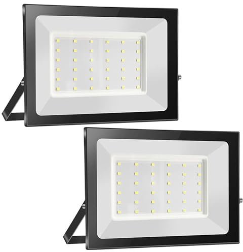Probapro 30W Focos LED Exterior 2 Pcs - Proyector LED 3000LM IP65 Impermeable, 3000K Blanco Cálido para Jardín, Patio, Garaje, Terraza | Foco Exterior Seguridad con Alta Luminosidad