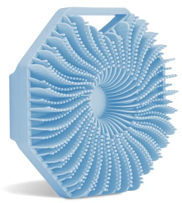 Spazzola per Corpo in Silicone, Scrub Corpo da Bagno, Per Uomini Donne Bambini Tutti I Tipi Di Pelle,Esfoliazione Delicata, Pulizia Profonda e Massaggio Intensivo (blu)