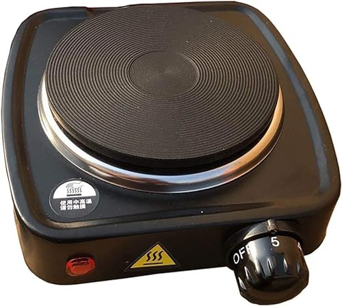 Small Single Hot Plate Electrical 500W,Single Burner Electric Hot Plate,Table Top Cooker Hob with Temperature Control Ideal for Food Warmer or Slow Cooking Tea Maker Household (Black)