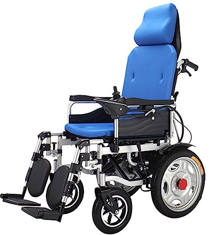 RIKCAT Elektrorollstuhl, zusammenklappbar und leicht, tragbar, robust, leistungsstark, mit Zwei Motoren, kompakter Mobilitätshilfe-Rollstuhl mit geeigneter Kopfstütze C