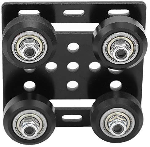 Yctze V Gantry Plate Kit mit 4 V Solid POM Rädern, V Portalplatte schwarz für 3D Druckerzubehör, Aluminiumprofile, Standard 2020