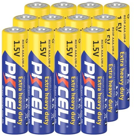 Pilas AAA de 1,5 V de Alto Rendimiento de Zinc de carbón para mandos a Distancia, fijación telefónica, Juguetes, 12 Unidades PKCELL