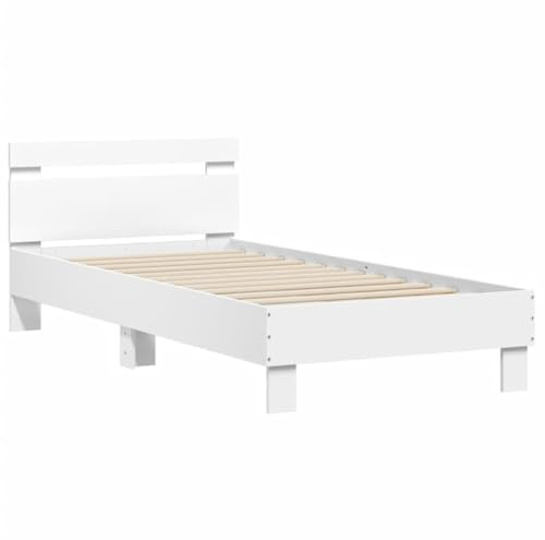 vidaXL Giroletto con Testiera Bianco 75x190 cm in Legno Multistrato