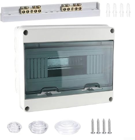 Scatola di distribuzione impermeabile, scatola dei fusibili montata su superficie con terminali in ottone, scatola di distribuzione impermeabile HT con copertura trasparente, per giardino o aree