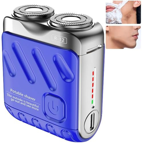 Razor Mini Pocket Size Cool Shaver for Men 7 Wet and Dry Shaving Wireless Shaver Urd821 (Blue, One Size)
