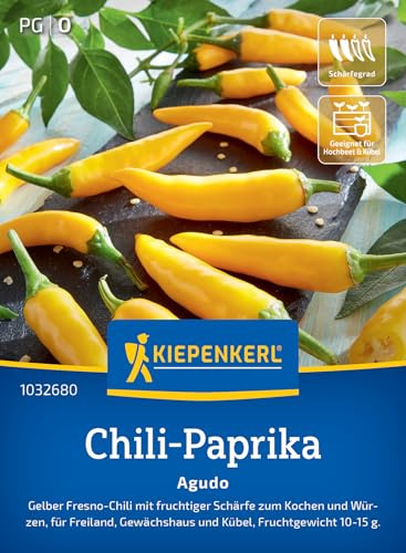 Kiepenkerl Chili-Paprikasamen Agudo 1032680, Gemüsesaat | Wuchshöhe 80-100 cm, für Hochbeet, Freiland & Gewächshaus