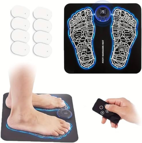 EMS Foot Massager, LCD Display,8 Modes 19 Intensities, Rechargeable Feet Massager, TENS Machine for Pain Relief and Improve Circulation, Relax Your Foot,Hand,Hip