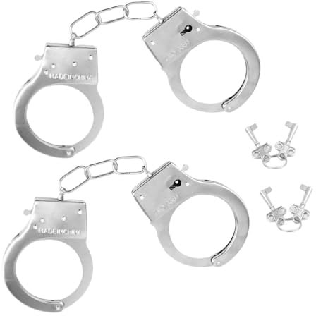 Manette in Acciaio Inossidabile per Bambini - Ideali per Costumi da Poliziotto, Feste a Tema, Carnevale e Halloween - Set da 2