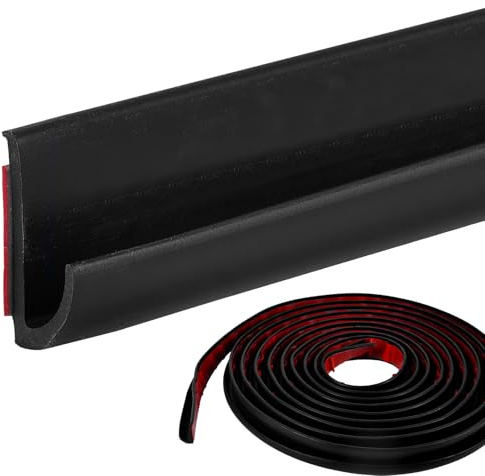 Funnytek J-Shaped RV Rain Gutter, TPE Self Adhesive Rain Gutter(Black, 10M)