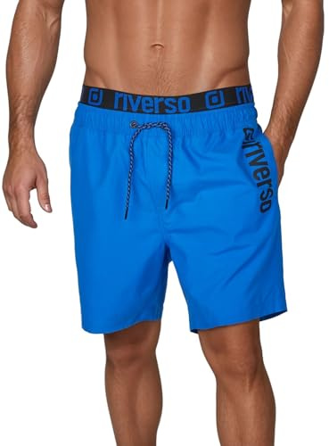riverso Badehose Herren Regular Fit RIVBobby Kurze Hosen Badeshorts | Schwimmhose Shorts Schnelltrocknend Print Elastischer Bund Schwarz Grün Orange Rot Blau S M L XL XXL 3XL 4XL 5XL