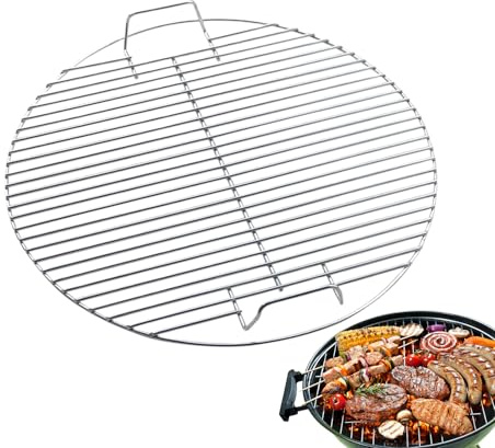Grillrost Grillgitter Edelstahl Rund 44 cm BBQ Gitter Backblech Für Holzkohlekessel Grills Für Camping, Picknick, Garten