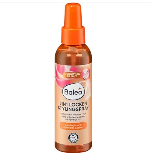 Balea Spray termico 2 in 1 per riccioli e styling, 150 ml, senza siliconi, mantenimento dei ricci e protezione dal calore fino a 220°