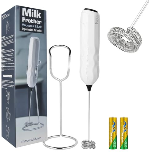 SUPRUS Ultra veloce portatile latte spumante doppia frusta con stand 2 batterie acciaio inossidabile per latte cappuccino matcha caldo cioccolato caffettiera accessori cucina gadget regalo