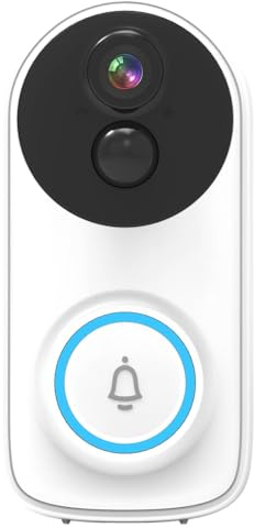 JOJIDE Sonnette Camera, Sonnette sans Fil WiFi 3MP, interphone visuel, visionneuse de Porte, caméra de visiophone