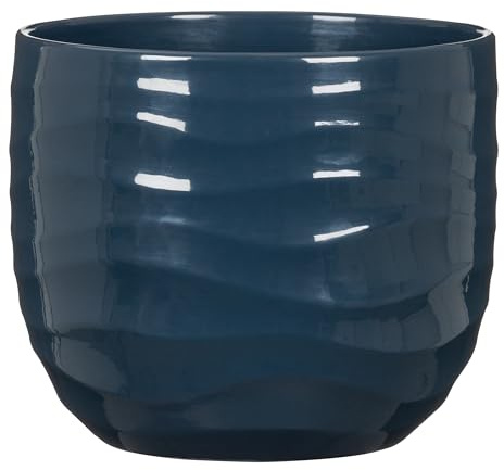 Scheurich Breeze Blumentopf aus Keramik, Blau, Ø 21,4 cm, H 18 cm | 5,025 l Volumen