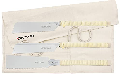 DICTUM Japansäge Set 3-teilig – Dozuki, Kataba & Ryoba | Profi Zugsäge Set mit traditionellem Holzgriff | Original Japansäge, Feinsäge & Präzisionssäge für exakte Holzarbeiten