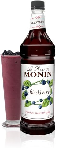 Monin - Blackberry Syrup, Delicious Berry Flavored Syrup, Cocktail Syrup, Authentic Flavor Drink Mix, Simple Syrup for Iced Tea, Lemonade, Cocktails, & More, Clean Label, Gluten-Free (1 Liter)