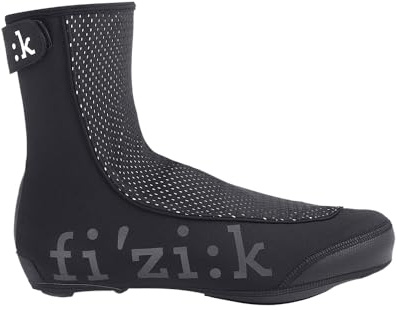 Fizik Overshoe,Waterproof Winter Road Cycling Overshoe with Reflective Parts, Black, S (36-39)