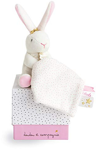 Doudou et Compagnie DC3513 Kanin Etoile – marionett med filt, rosa