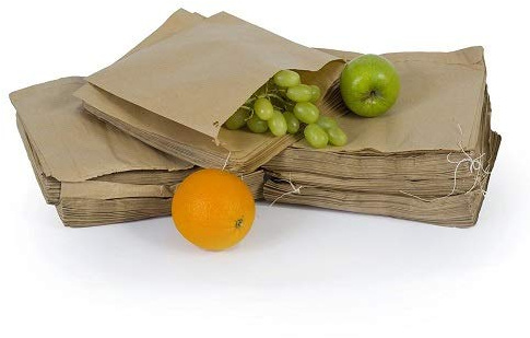 Small Kraft Brown Strung Paper Bags Size 7 x 7 / 178 x 178mm Fruit Veg Food Sandwich Grocery Uk Store 247 (100)