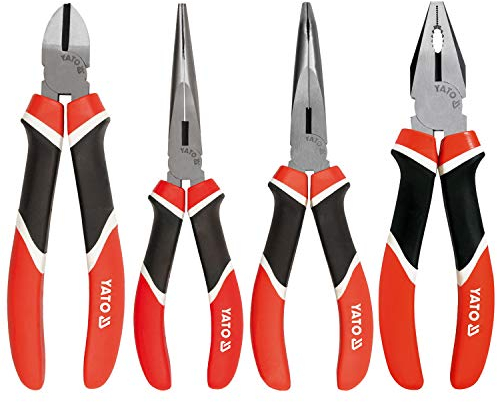 Zangen Set 4-tlg Kombizange Seitenschneider Flachrundzange Spitzzange Zangenset 25-401