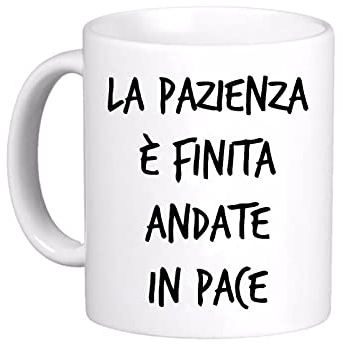 LE HERISSON Tazza MUG LA PAZIENZA è FINITA ANDATE IN PACE - REGALO SIMPATICA DIVERTENTE AMICO FIDANZATO FIDANZATA COLLEGA LAVORO 599