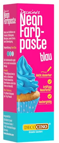 DECOCINO Neon Lebensmittelpaste blau Lebensmittelfarbe