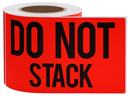 Hycodest Do Mot Stack Stickers 76x127mm 100 PCS Shipping Warning Labels, Parcel Stickers for Shipment Packages