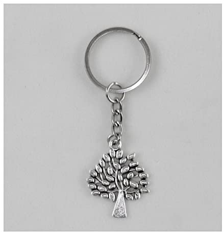 DLM29129 (Kit 12 Pezzi) Portachiavi Ciondolo in Metallo Albero della Vita Grande Confettata Segnaposto Argento bomboniera Regalo