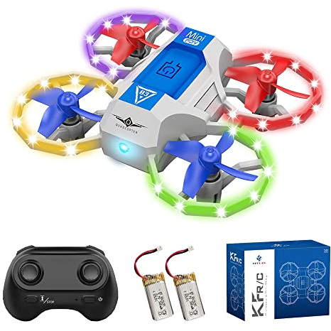Teeggi Mini Drohne mit Lichtern für Kinder,Sprachsteuerung Leuchtet, RC Quadcopter mit vier Protektoren, 3D Flip, Headless Modus für Anfänger, Kinderspielzeug, Geburtstagsgeschenke, 2 Akkus