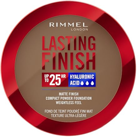 Rimmel London, Lasting Finish, 15 Warm Coconut, Fondotinta Compatto, Finish Soft-Focus, Finish opaco, Coprenza totale, SPF20, Formula vegana, 7 g