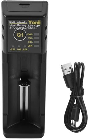 HUTSRAI 18650 Cargador de Batería 26650 USB Inteligente Níquel Hidrógeno AA AAA 21700 Cargador de Batería de Litio de Ranura Única