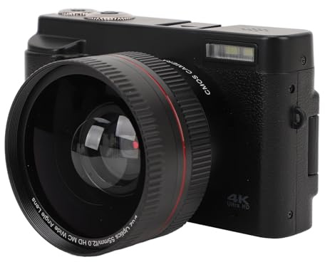 Appareil Photo Numérique 4K pour la Photographie, Appareil Photo Vlogging 48 MP 60 FPS, Zoom Numérique 16X, Mise au Point Automatique, Appareil Photo de Voyage Compact avec écran